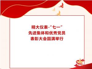 精大儀表“七一”先進集體和優秀黨員表彰大會圓滿舉行